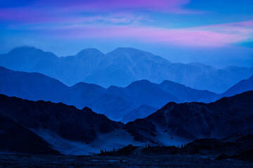 Himalayan Mountain Range at Twilight Landscape