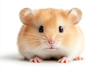 Adorable Close-Up of a Hamster with Fluffy Fur and Expressive Eyes Captivating Viewers with Its Charm and Playful Nature. png, isolated on white background