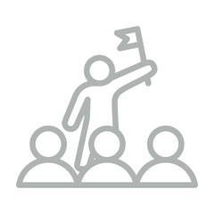 Parade Leader Vector Line Grey Icon Design