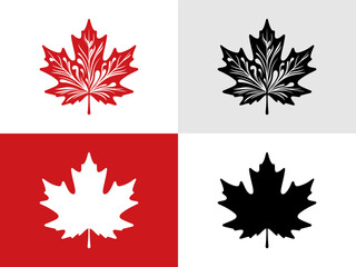 Stylish Abstract Maple Leaf Logo Symbol