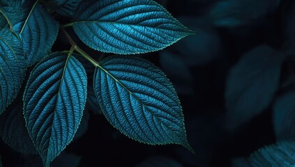 Close-up of vibrant teal leaves