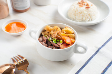 Soto Daging. Soto meat is a soupy dish made from beef stock seasoned with various spices. Perfect for recipes, articles or any cooking content.