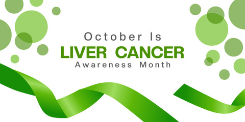 October is Liver Cancer month. Suitable for posters, banners and social media. White background.
