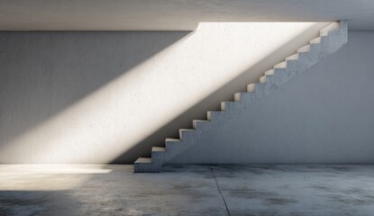 Modern concrete stairs in a minimalist interior