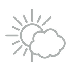 Sunny Perspective Vector Line Grey Icon Design