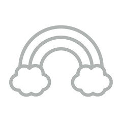Rainbow Resilience Vector Line Grey Icon Design