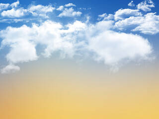 3D Blue Sky with Fluffy White Clouds Digital Art