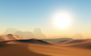 3D Desert Scene Landscape Digital Art