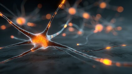 Detailed microscopic view of nerve cells