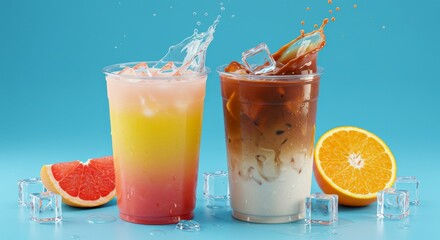 Summer Refreshment: A Duo of Cold Drinks with a Splash