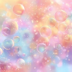 Pastel-colored background with floating bubbles