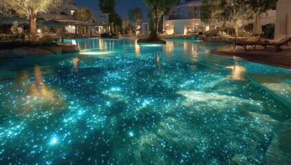Illuminated pool at night (1)