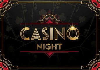Elegant casino night design for party invitations and event promotions