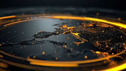 Global data network.  Abstract Earth map