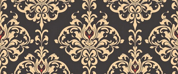 Elegant arabesque pattern, abstract floral scrolls & curves Seamless background for textile, wallpaper,  ornate,  repeat