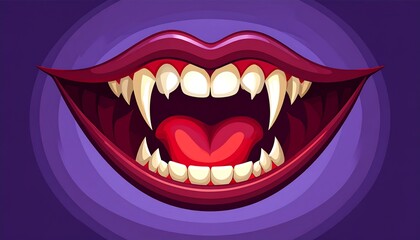 Cartoon vampire mouth open wide