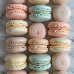 Obraz premium Elegant Raspberry Macarons with Gold Dust Decoration