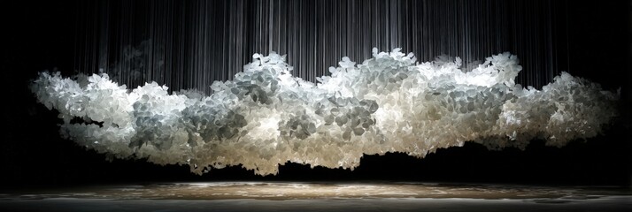 Suspended cloud-like structure