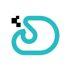 A digital-first healthcare icon—this minimalist mark integrates a stylized 'd' with a pixelated cross, representing smart diagnostics, cloud-based care, and tech-enabled wellness.