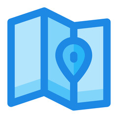 map location blue filled color icon