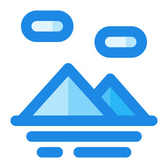 mountain blue filled color icon