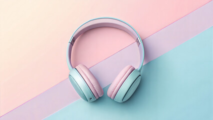 Stylish modern headphones in pastel mint and pink hues, perfect for music lovers seeking comfort and chic audio.