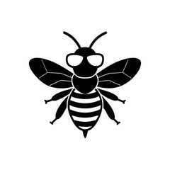 Cool Mason Bee With Sunglasses Cartoon  