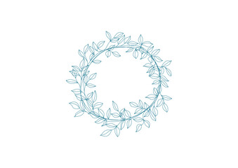 ナチュラルな線画のリーフのリース