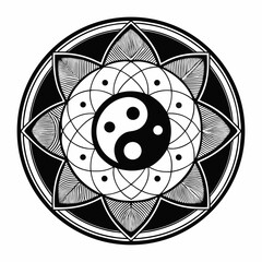 black and white abstract vector illustration
