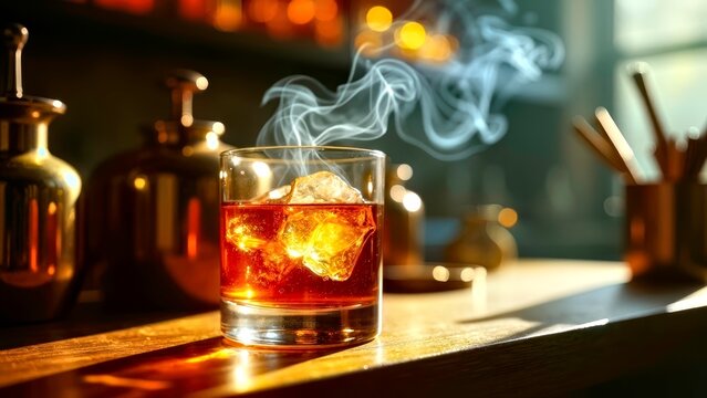 Smoking Cocktail Art Special Drink