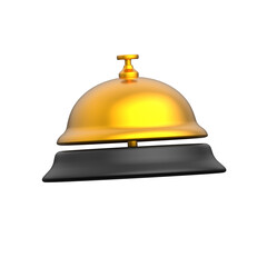 3D hotel bell icon for service desk and hotel reception.