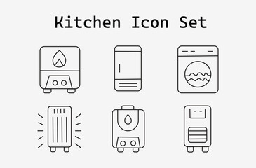 Clean Line Art Kitchen Appliance Icons Minimalist Set for Modern Home Essentials Designs and Creative Projects Illustration