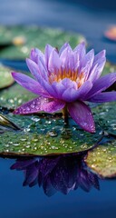 Purple lotus flower on water
