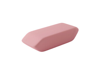 Pink Eraser Closeup Product Shot for Stationery  Office Supplies on transparent background