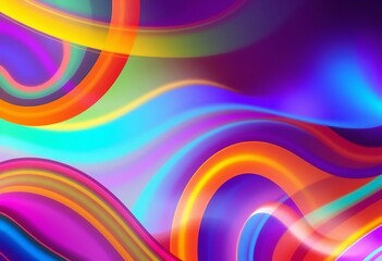 Obraz premium Abstract dynamic wavy lines, vibrant color gradients create energetic vector background, geometric, presentation