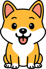 Cute small orange and white dog