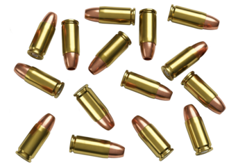 Bullets isolated on transparent background