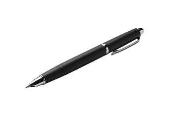 Sleek Black Pen Professional Writing Instrument Office Supply Business Tool on transparent background