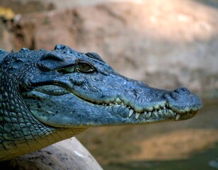 Obraz premium Close-up of a crocodile's head (1)