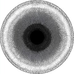 Image of a black circular pattern from the center to the outside, blurring the color, with a white background