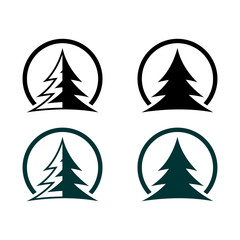 Obraz premium pine tree logo, pine tree, vector, symbol, icon, pine tree illustration, nature, pine, logo, tree, forest, design, vector, silhouette, illustration, wood, plant, evergreen, outdoor, symbol, landscape