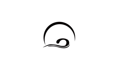 Abstract wave and leaf logo design