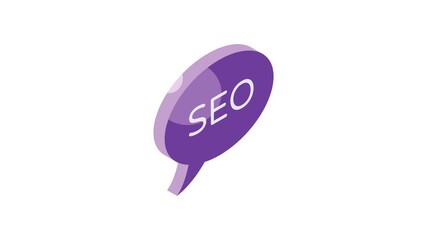 Seo chat isometric animated icon  design, ready to use in websites and mobile apps