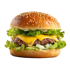 Delicious burger with cheese and lettuce