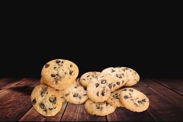 Collection of round sweet cookies biscuit