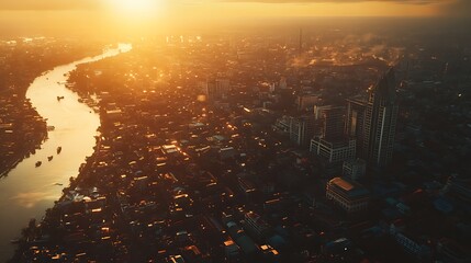 Cambodia capital phnom penh skyline with cultural heritage and city image