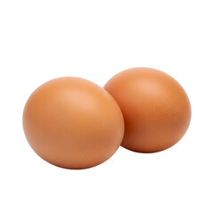 Two Brown Eggs Stacked Isolated Against Black Background Cooking Food Photography Raw on transparent background