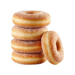 Stack of Delicious Sugar Donuts with One Donut Separated