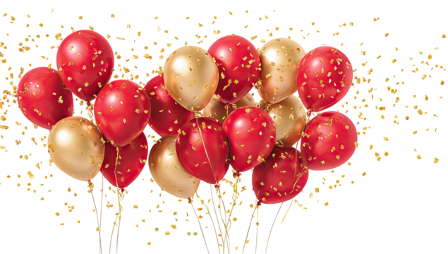 Festive balloons with confetti