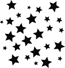 Star Pattern Vector | Black Star Silhouette Clipart Design